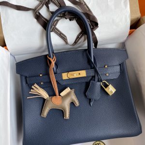 Herm¨¨s Birkin 30 Deep Blue Togo Palladium Hardware