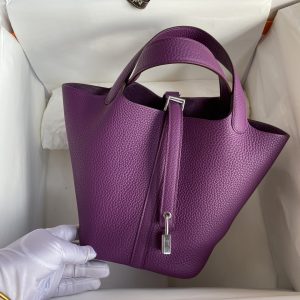 Alternative view of Herm¨¨s Picotin Lock 18 Anemone Clemence Palladium Hardware