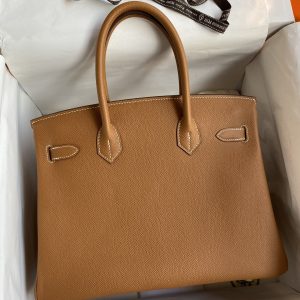 Alternative view of Herm¨¨s Birkin 30 Gold Epsom Palladium Hardware