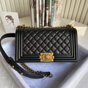 BOY CHANEL HANDBAG Shiny Grained Calfskin 5.9 ¡Á 9.8 ¡Á 3.5 in #2