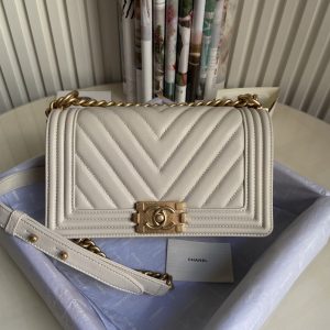 BOY CHANEL HANDBAG Shiny Grained Calfskin Gold-Tone Metal Beige 5.9 ¡Á 9.8 ¡Á 3.5 in #2