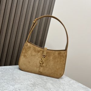 YSL LE 5 ¨¤ 7 IN SUEDE BROWN 9 X 6.3 X 2.5 INCHES