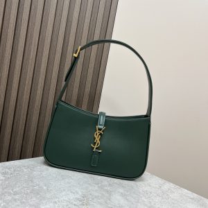 YSL LE 5 ¨¤ 7 IN SMOOTH LEATHER VERT FONCE 9 X 6.3 X 2.5 INCHES