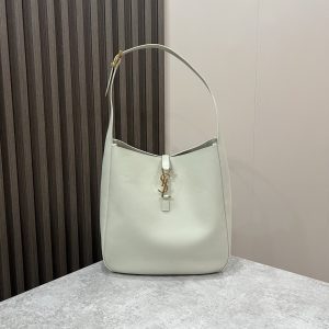YSL LE 5 ¨¤ 7 SUPPLE LARGE IN SMOOTH LEATHER BLANC VINTAGE 11.8" X 11" X 4.3"